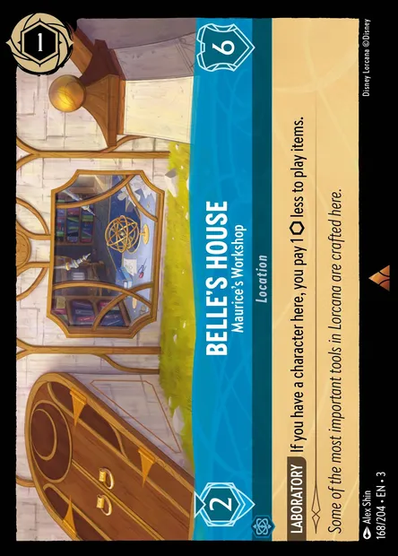 Belle's House - Maurice's Workshop, Disney Lorcana card CH3-168 — Into the Inklands set