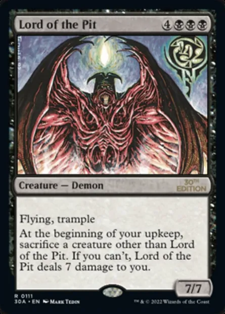 Lord of the Pit, Magic card 30A 111 — 30th Anniversary Edition set