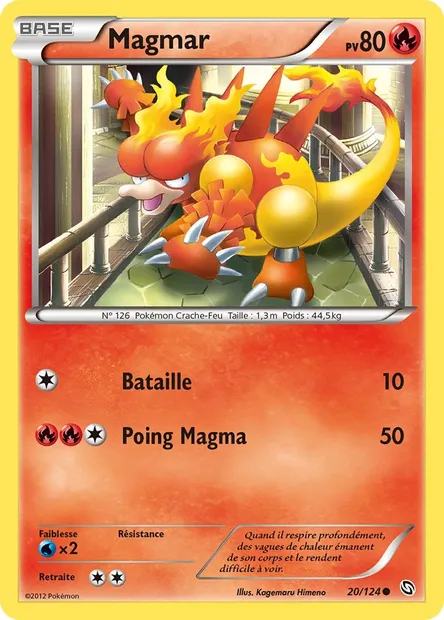 Magmar, carte Pokémon DRX 20 — extension Dragons Éxaltés