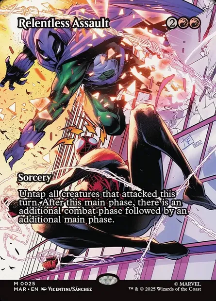 Relentless Assault, Magic card MAR 25 — Marvel Universe set