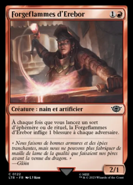 Forgeflammes d'Erebor, carte Magic LTR 122 — extension Le Seigneur des Anneaux : chroniques de la Terre du Milieu