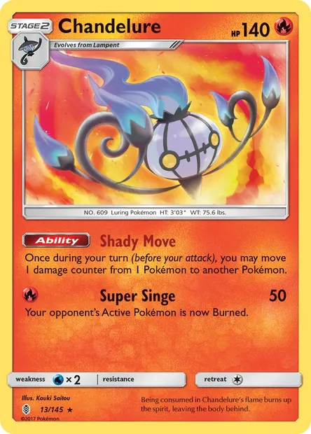 Chandelure, Pokémon card GRI 13 — Guardians Rising set