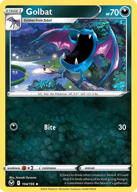 Golbat, Pokémon card SIT 104 — Silver Tempest set