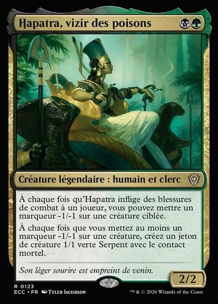 Hapatra, vizir des poisons, carte Magic ECC 123 — extension Lorwyn Eclipsed Commander