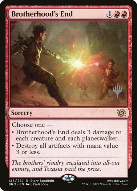 Fin de la fraternité, carte Magic PBRO 128p — extension The Brothers' War Promos