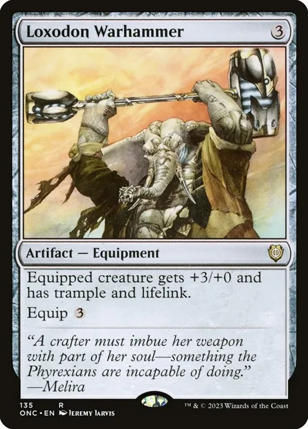 Loxodon Warhammer, Magic card ONC 135 — Phyrexia: All Will Be One Commander set