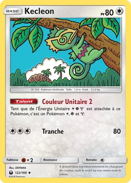 Kecleon, carte Pokémon CES 122 — extension Tempête Céleste