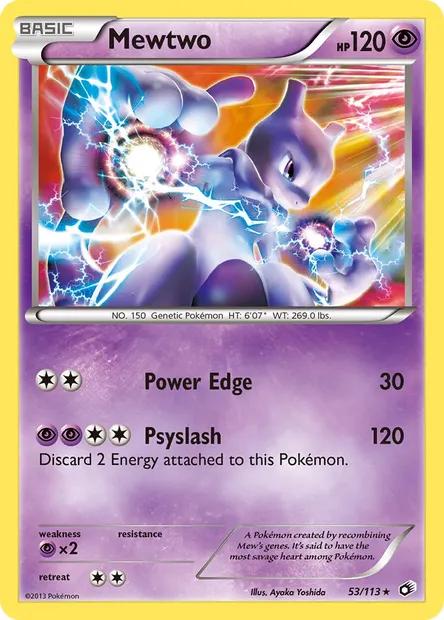 Mewtwo, Pokémon card LTR 53 — Legendary Treasures set