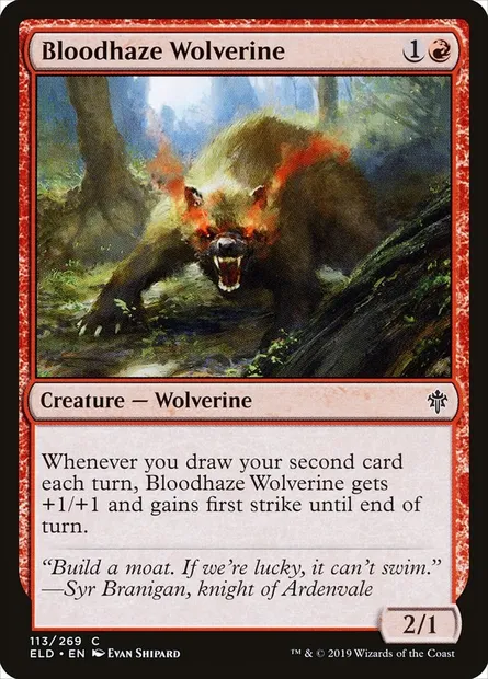 Bloodhaze Wolverine, Magic card ELD 113 — Throne of Eldraine set