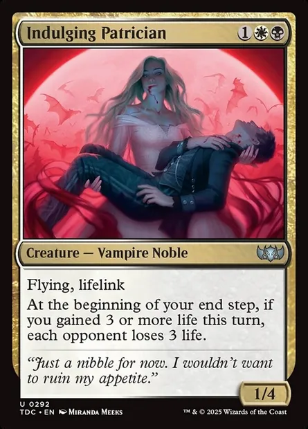 Indulging Patrician, Magic card TDC 292 — Tarkir: Dragonstorm Commander set