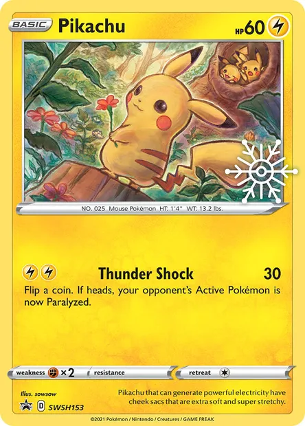 Pikachu, Pokémon card SWSH 153 — SWSH Black Star Promos set