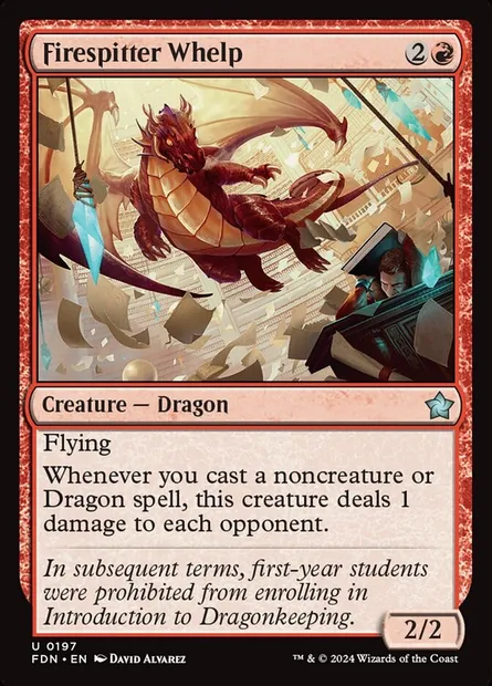 Firespitter Whelp, Magic card FDN 197 — Foundations set