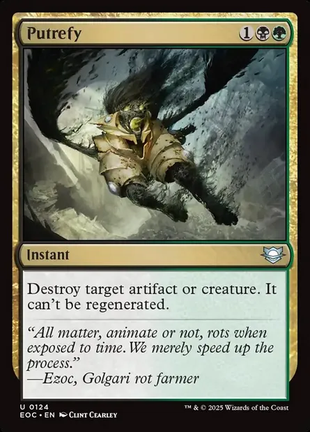 Putrefy, Magic card EOC 124 — Edge of Eternities Commander set