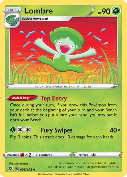Lombre, Pokémon card RCL 8 — Rebel Clash set