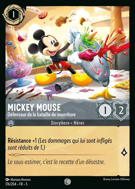 Mickey Mouse - Défenseur de la bataille de nourriture, carte Disney Lorcana CH5-176 — extension Ciel Scintillant