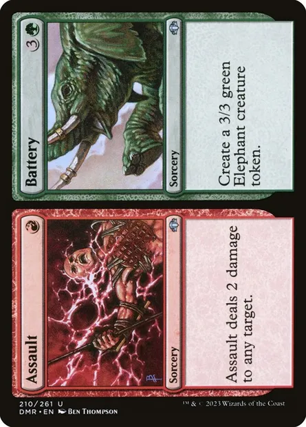 Assault // Battery, carte Magic DMR 210 — extension Dominaria Remastered