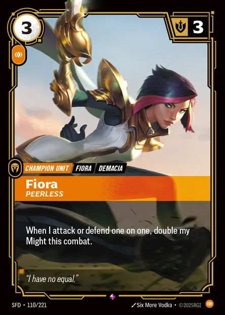 Fiora, Riftbound card SFD 110 — Spiritforged set