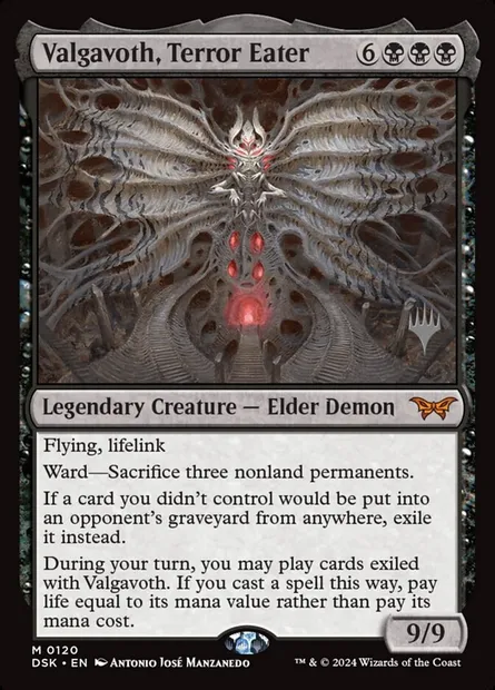 Valgavoth, Terror Eater, Magic card PDSK 120p — Duskmourn: House of Horror Promos set