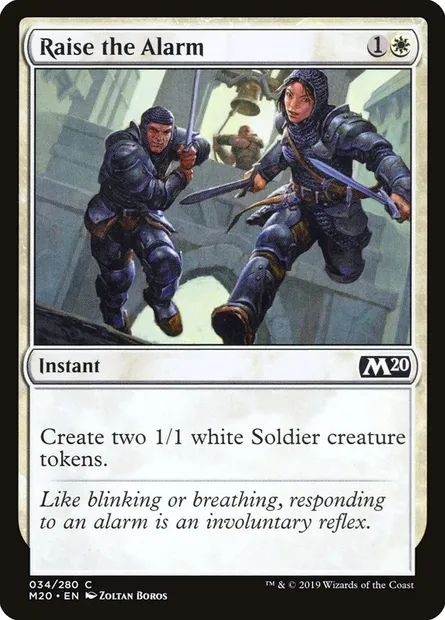 Raise the Alarm, Magic card M20 34 — Core Set 2020 set