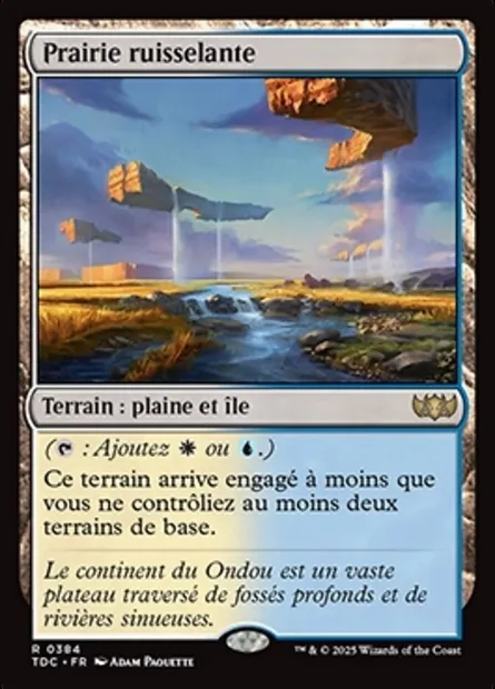 Prairie ruisselante, carte Magic TDC 384 — extension Tarkir: Dragonstorm Commander