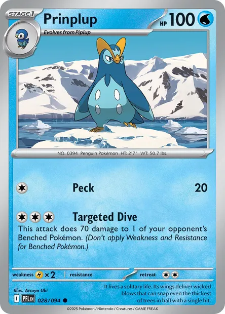 Prinplup, Pokémon card PFL 028 — Phantasmal Flames set