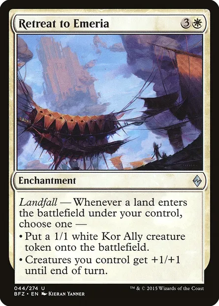 Retreat to Emeria, Magic card BFZ 44 — Battle for Zendikar set
