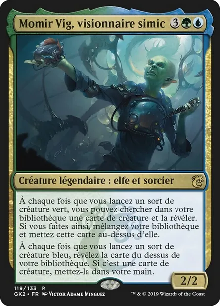 Momir Vig, visionnaire simic, carte Magic GK2 119 — extension RNA Guild Kit