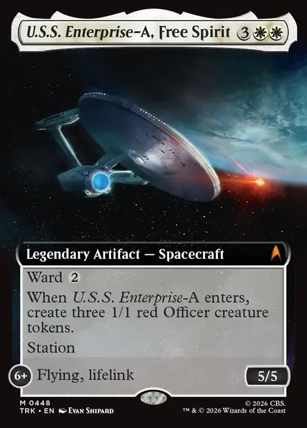 U.S.S. Enterprise-A, Free Spirit, carte Magic TRK 448 — extension Star Trek