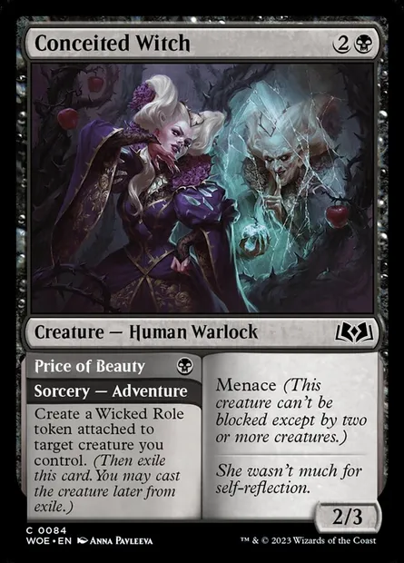 Conceited Witch // Price of Beauty, Magic card WOE 84 — Wilds of Eldraine set