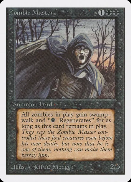 Zombie Master, Magic card 2ED 138 — Unlimited Edition set