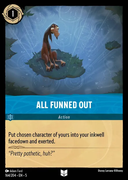 All Funned Out, Disney Lorcana card CH5-164 — Shimmering Skies set