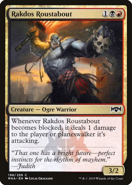 Rakdos Roustabout, Magic card RNA 198 — Ravnica Allegiance set