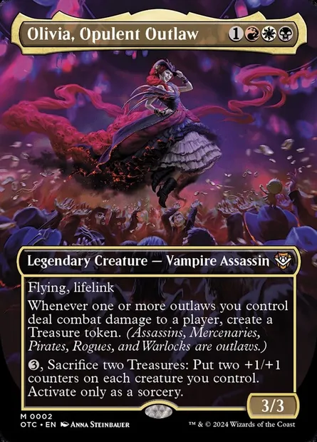Olivia, Opulent Outlaw, Magic card OTC 2 — Outlaws of Thunder Junction Commander set