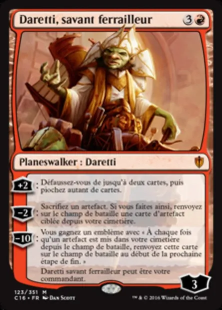 Daretti, savant ferrailleur, carte Magic C16 123 — extension Commander 2016