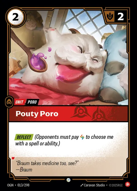 Pouty Poro, carte Riftbound OGN 013 — extension Origins