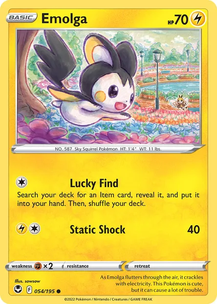 Emolga, Pokémon card SIT 054 — Silver Tempest set