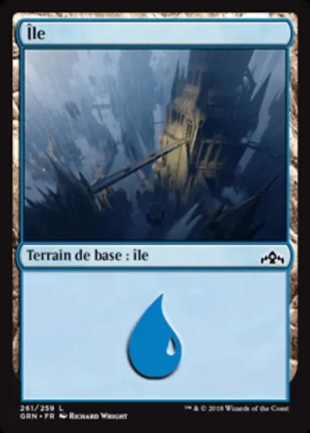 Île, carte Magic GRN 261 — extension Les Guildes de Ravnica