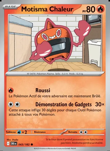 Motisma Chaleur, carte Pokémon DRI 043 — extension Rivalités Destinées