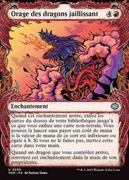 Orage des dragons jaillissant, carte Magic TDM 299 — extension Tarkir: Dragonstorm