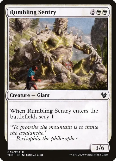 Rumbling Sentry, Magic card THB 35 — Theros Beyond Death set
