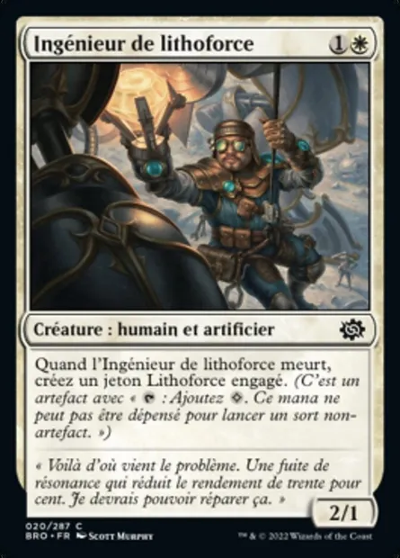 Ingénieur de lithoforce, carte Magic BRO 20 — extension La Guerre Fratricide