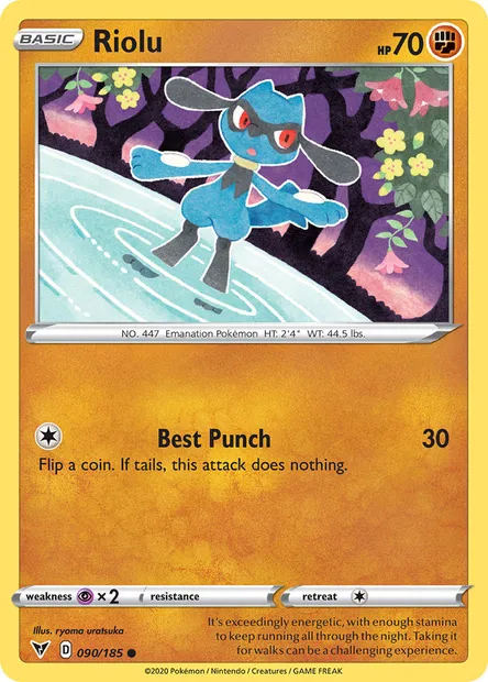 Riolu, Pokémon card VIV 90 — Vivid Voltage set