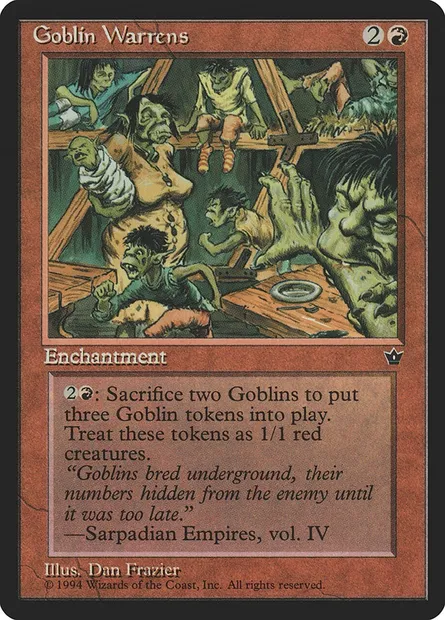 Goblin Warrens, Magic card FEM 59 — Fallen Empires set