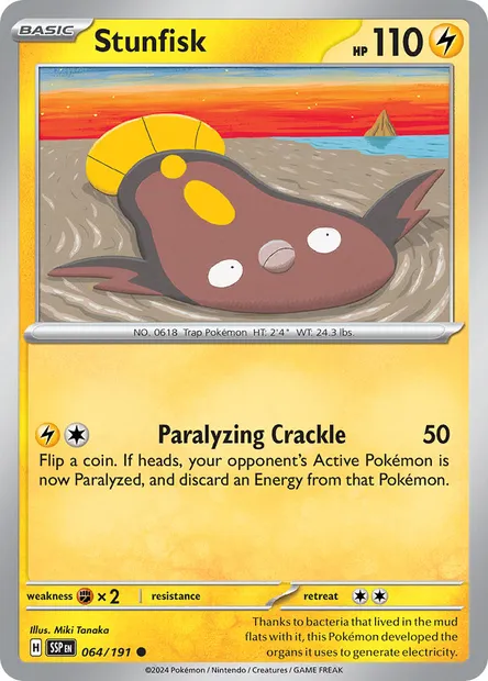 Stunfisk, Pokémon card SSP 064 — Surging Sparks set