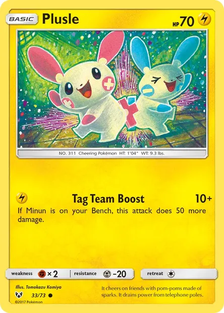 Plusle, Pokémon card SLG 33 — Shining Legends set