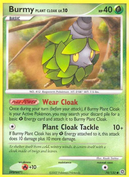Burmy Plant Cloak, Pokémon card SW 78 — Secret Wonders set