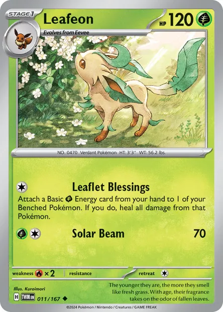 Leafeon, Pokémon card TWM 011 — Twilight Masquerade set