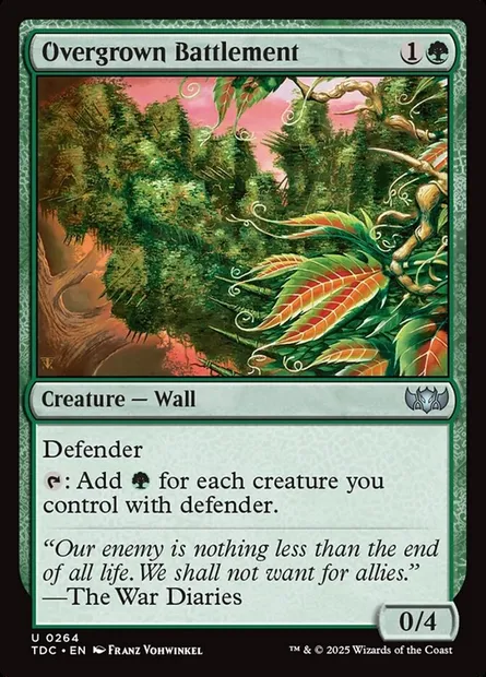 Overgrown Battlement, Magic card TDC 264 — Tarkir: Dragonstorm Commander set