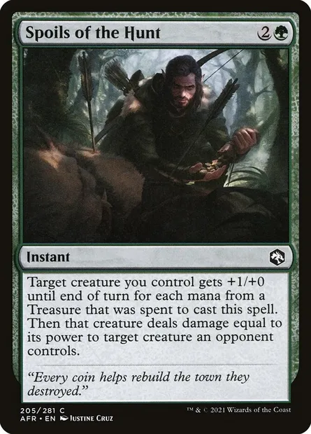 Spoils of the Hunt, Magic card AFR 205 — Adventures in the Forgotten Realms set