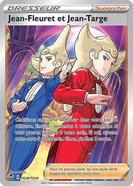 Jean-Fleuret et Jean-Targe, carte Pokémon SIT TG28 — extension Tempête Argentée
